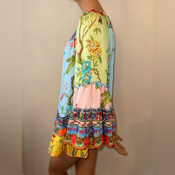 NWT John Mark Enchanted Garden Boho Peasant Top XL - Picture 3 of 11